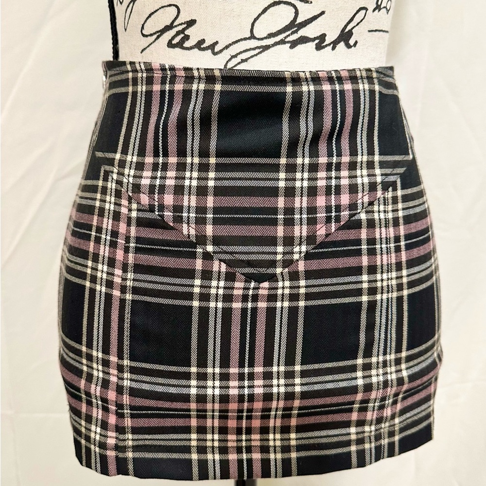Rock Steady Clothing Pink Plaid Punk Rock Mini Skirt BNWT Sz M - Picture 6 of 13
